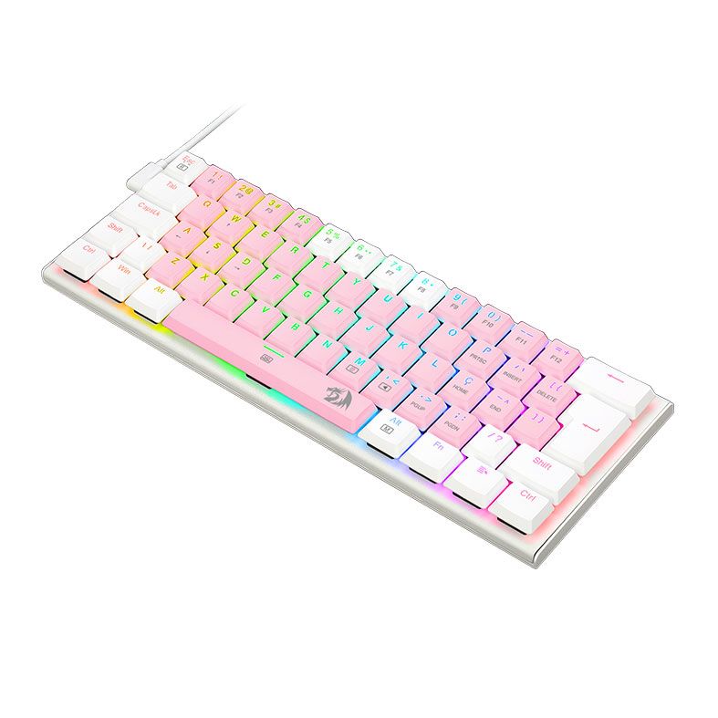 Teclado Mecanico Gamer Redragon Anivia, RGB, ABNT, Switch Marrom, Rosa e Branco, K614PW-RGB-PT-BROWN