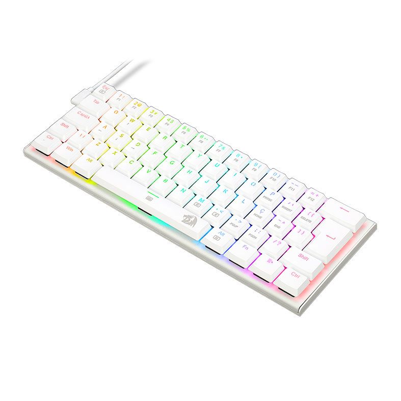 Teclado Mecanico Gamer Redragon Anivia, RGB, ABNT, Switch Marrom, Branco, K614W-RGB-PT-BROWN