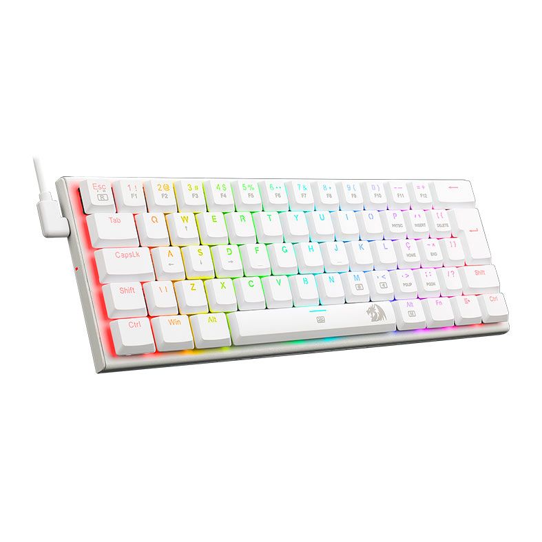 Teclado Mecanico Gamer Redragon Anivia, RGB, ABNT, Switch Marrom, Branco, K614W-RGB-PT-BROWN