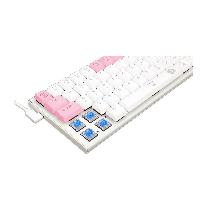 Teclado Mecanico Gamer Redragon Anivia, RGB, ABNT, Switch Azul, Branco e Rosa, K614WP-RGB-PT-BLUE