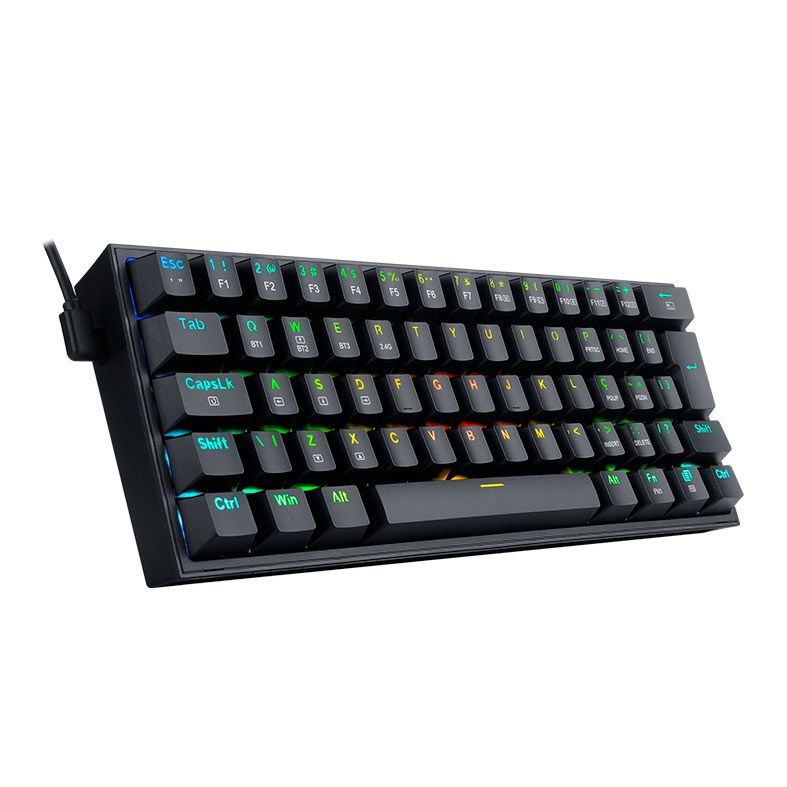 Teclado Mecanico Gamer Redragon Fizz Pro, RGB, Wireless, Switch Brown, Preto, K616-RGB-B-BROWN