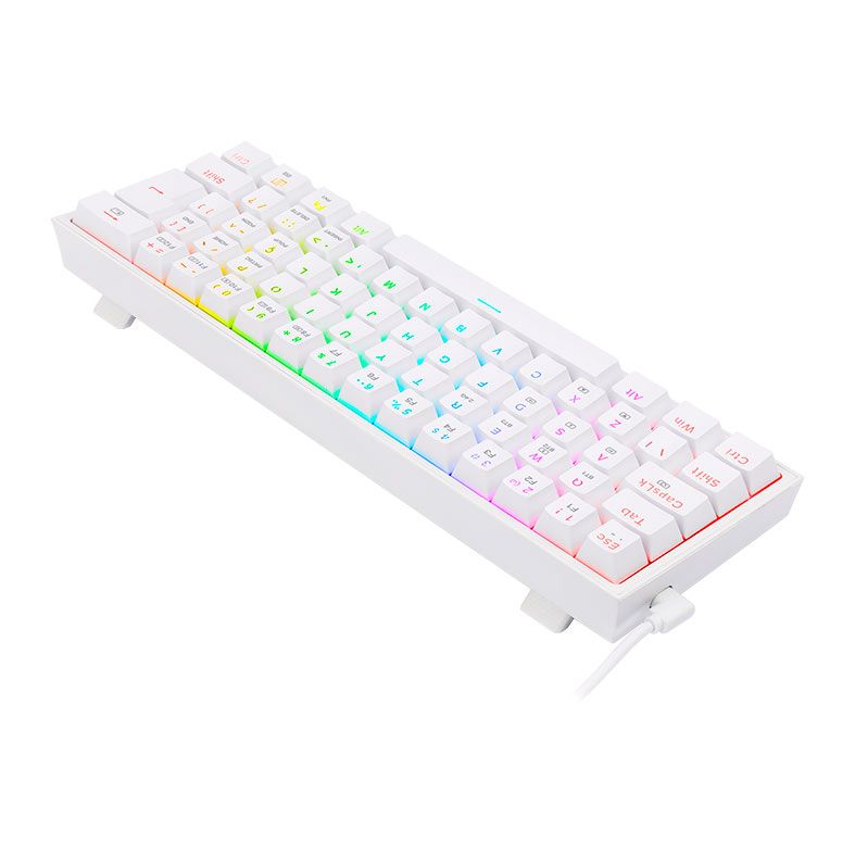 Teclado Mecanico Gamer Redragon Fizz Pro, RGB, Wireless, Switch Brown, Branco, K616-RGB-W-BROWN