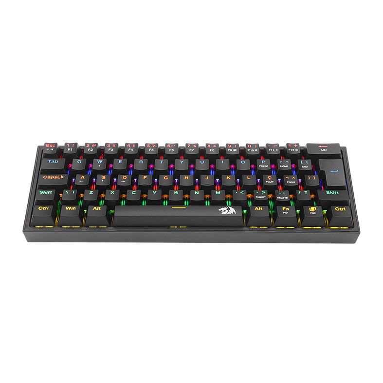 Teclado Mecanico Gamer Redragon FIZZ, RAINBOW, ABNT2, Switch Marron, Preto, K617-R-B-PT-BROWN