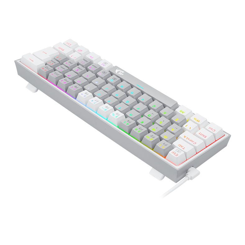 Teclado Mecanico Redragon Fizz, RGB, Switch Azul, Branco e Cinza, K617-RGB-GW-PT-BLUE