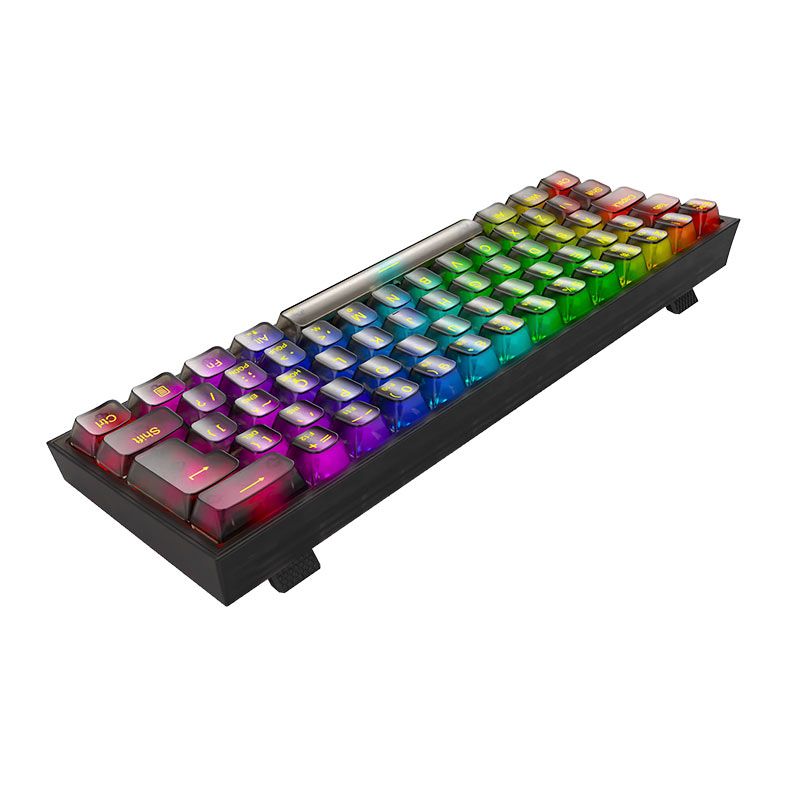 Teclado Mecanico Gamer Redragon Fizz, RGB, Switch Crystal, Transparente, K617CTB-RGB
