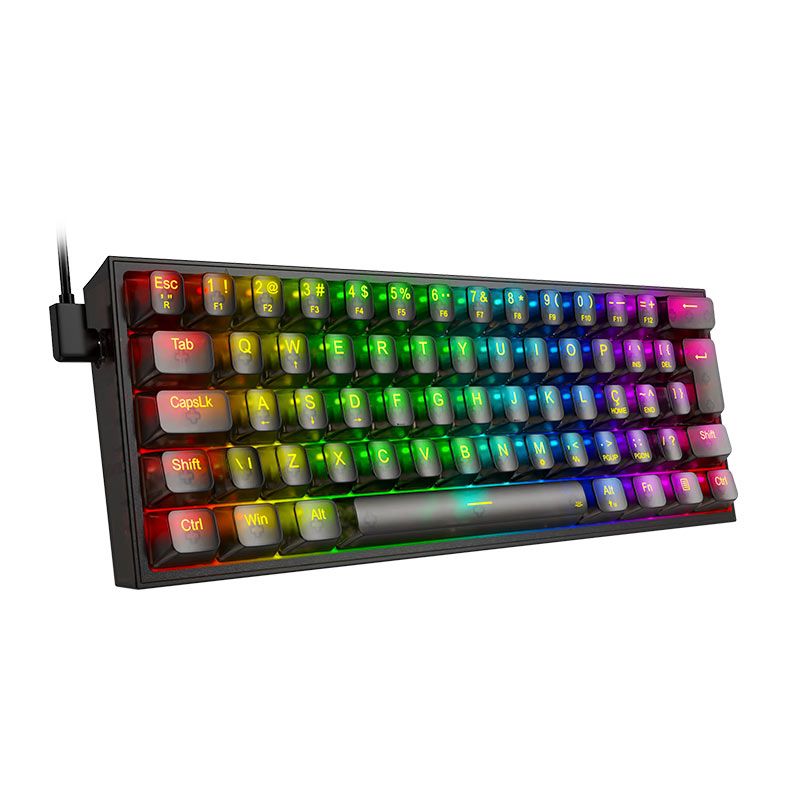 Teclado Mecanico Gamer Redragon Fizz, RGB, Switch Crystal, Transparente, K617CTB-RGB