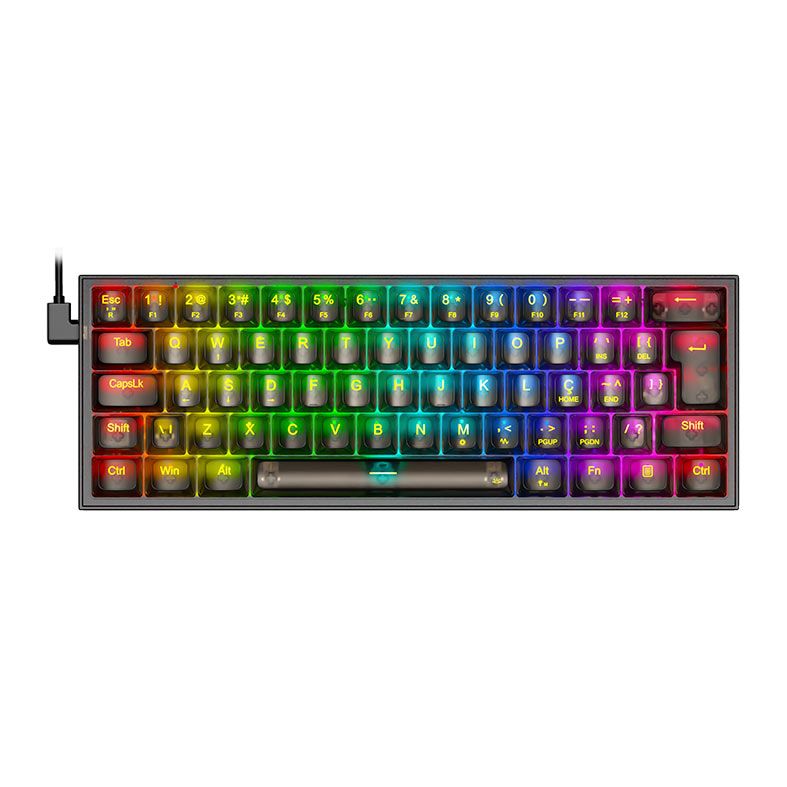 Teclado Mecanico Gamer Redragon Fizz, RGB, Switch Crystal, Transparente, K617CTB-RGB