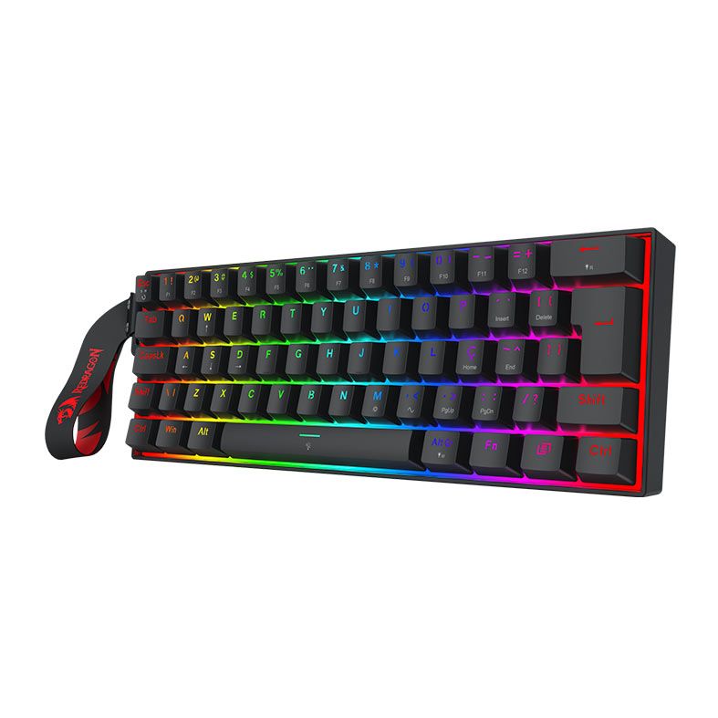 Teclado Magnetico Gamer Redragon Fizz, RGB, 60%, USB, Switch AmberMag Linear, Preto, K617RGB-MP-PT
