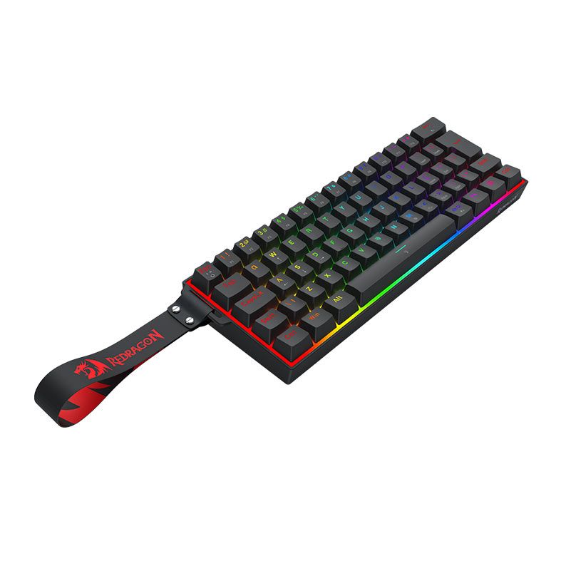 Teclado Magnetico Gamer Redragon Fizz, RGB, 60%, USB, Switch AmberMag Linear, Preto, K617RGB-MP-PT