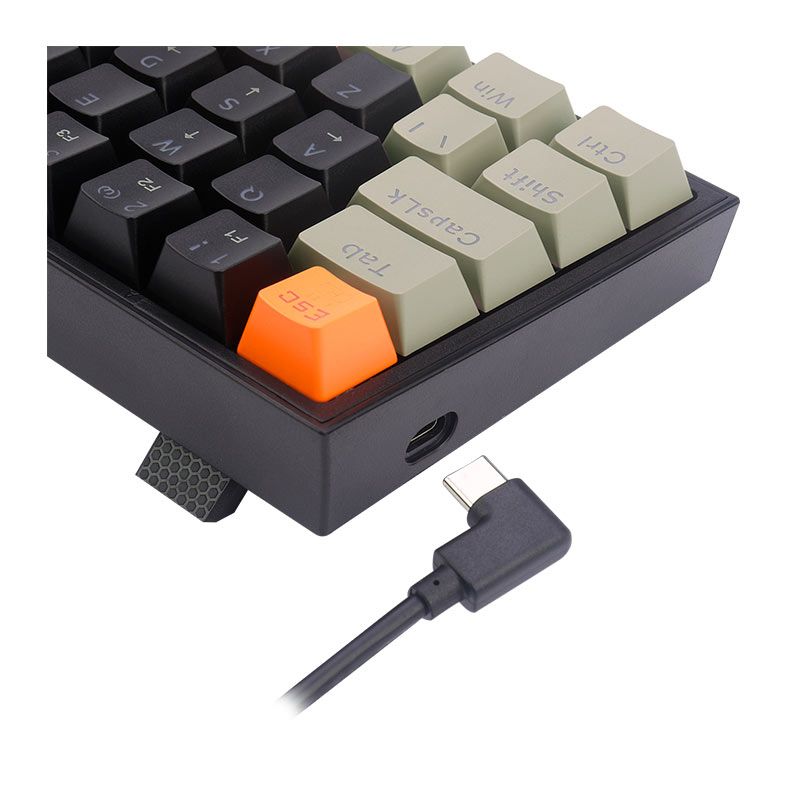 Teclado Mecanico Gamer Redragon Fizz, RGB, Switch Marrom, Preto, K617RGB-OG-BK-GY