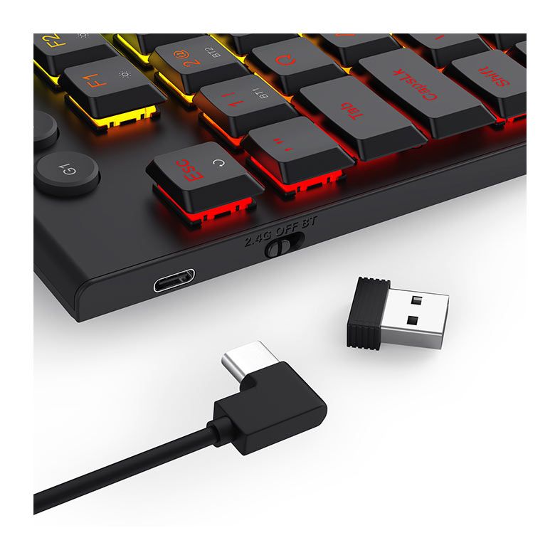 Teclado Mecanico Gamer Redragon Horus Pro, RGB, Switch Marrom, USB, Preto, K618RGB-PRO-PT-BROWN