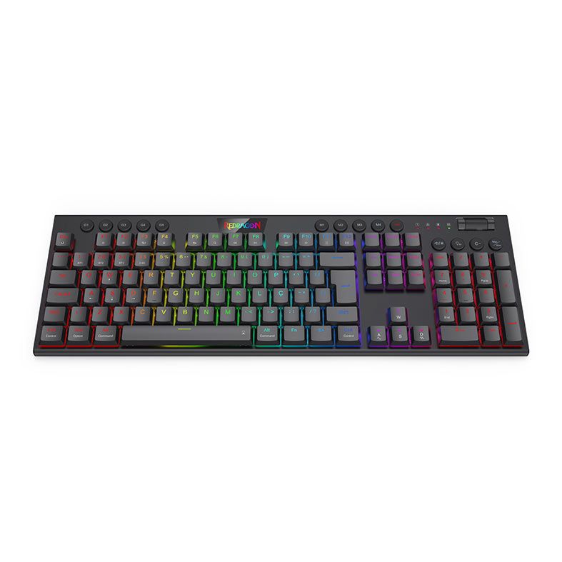 Teclado Mecanico Gamer Redragon Horus Pro, RGB, Switch Marrom, USB, Preto, K618RGB-PRO-PT-BROWN