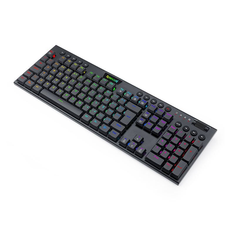 Teclado Mecanico Gamer Redragon Horus, RGB, ABNT2, Switch Azul, Preto, K619-RGB-PT-BLUE