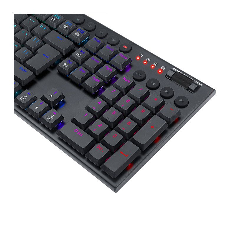 Teclado Mecanico Gamer Redragon Horus, RGB, ABNT2, Switch Marrom, USB, Preto, K619-RGB-PT-BROWN