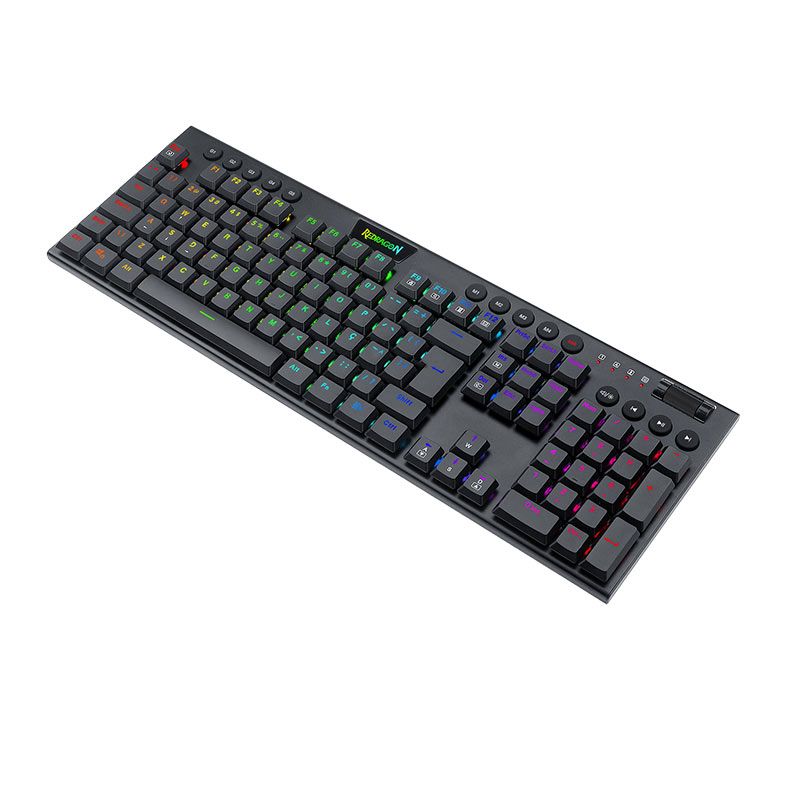 Teclado Mecanico Gamer Redragon Horus, RGB, ABNT2, Switch Marrom, USB, Preto, K619-RGB-PT-BROWN