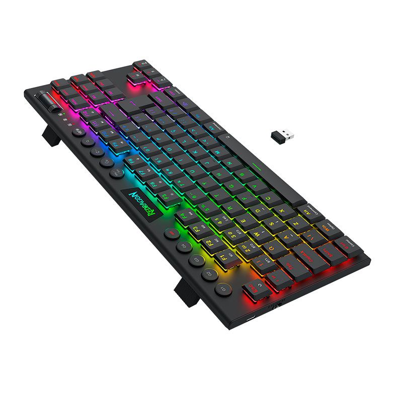 Teclado Mecanico Gamer Redragon Horus Pro TKL, RGB, Switch Marrom, USB, Preto, K621RGB-PRO-PT-BROWN