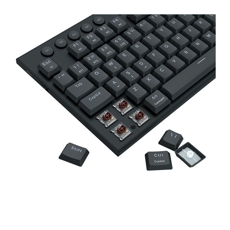 Teclado Mecanico Gamer Redragon Horus Pro TKL, RGB, Switch Marrom, USB, Preto, K621RGB-PRO-PT-BROWN