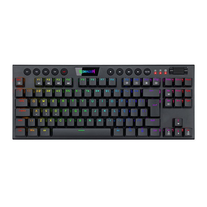 Teclado Mecanico Gamer Redragon Horus TKL, RGB, ABNT2, Switch Azul, Preto, K622-RGB-PT-BLUE