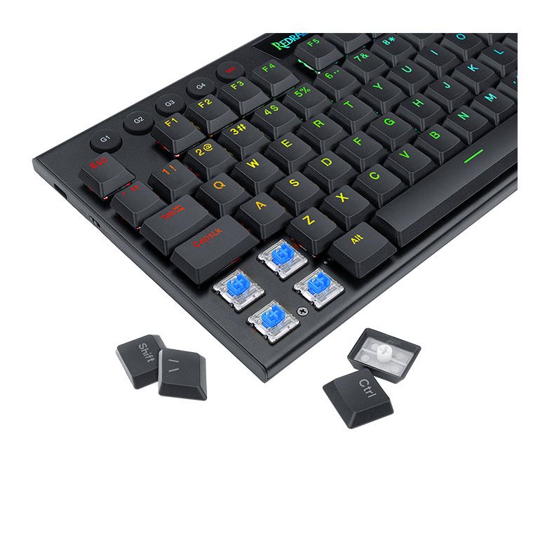 Teclado Mecanico Gamer Redragon Horus TKL, RGB, ABNT2, Switch Marrom, USB, Preto, K622-RGB-PT-BROWN
