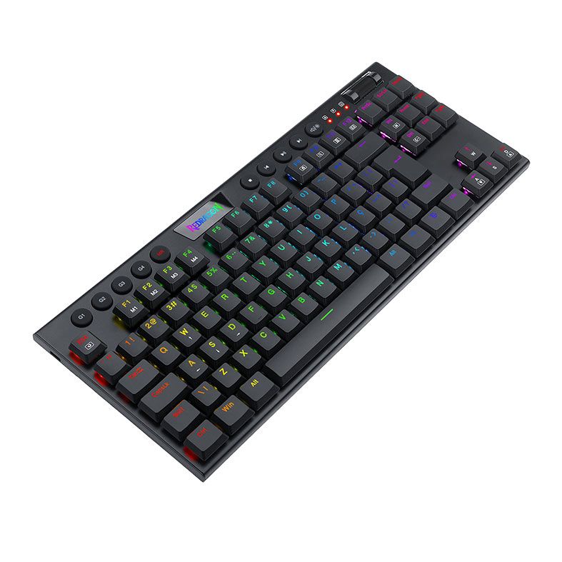 Teclado Mecanico Gamer Redragon Horus TKL, RGB, ABNT2, Switch Marrom, USB, Preto, K622-RGB-PT-BROWN
