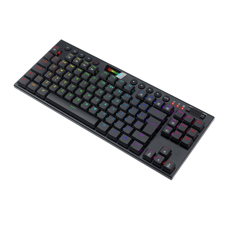Teclado Mecanico Gamer Redragon Horus TKL, RGB, ABNT2, Switch Marrom, USB, Preto, K622-RGB-PT-BROWN