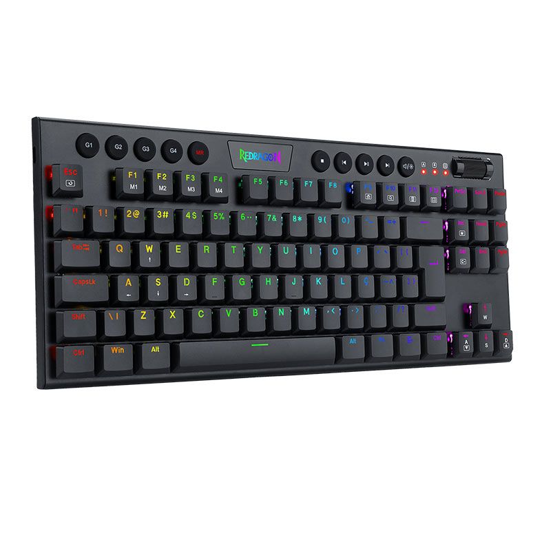 Teclado Mecanico Gamer Redragon Horus TKL, RGB, ABNT2, Switch Marrom, USB, Preto, K622-RGB-PT-BROWN