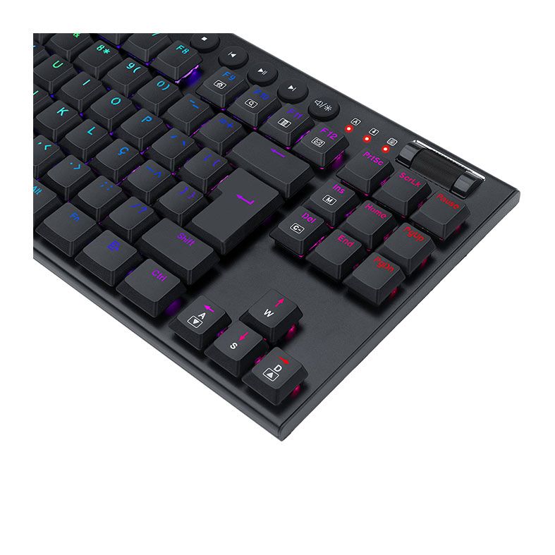 Teclado Mecanico Gamer Redragon Horus TKL, RGB, ABNT2, Switch Marrom, USB, Preto, K622-RGB-PT-BROWN