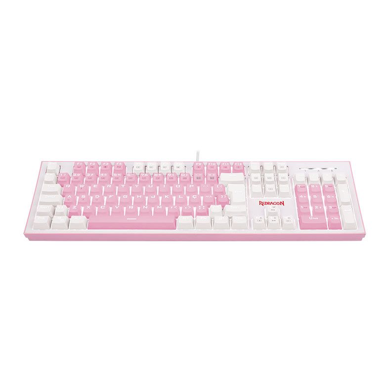 Teclado Mecanico Gamer Redragon HADES, Led White, ABNT2, Switch Azul, Rosa e Branco, K623-PW-(PT-BLUE)