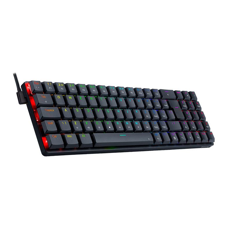 Teclado Mecanico Gamer Redragon Ashe, RGB, Switch Blue, Preto, K626-KB-B-BLUE