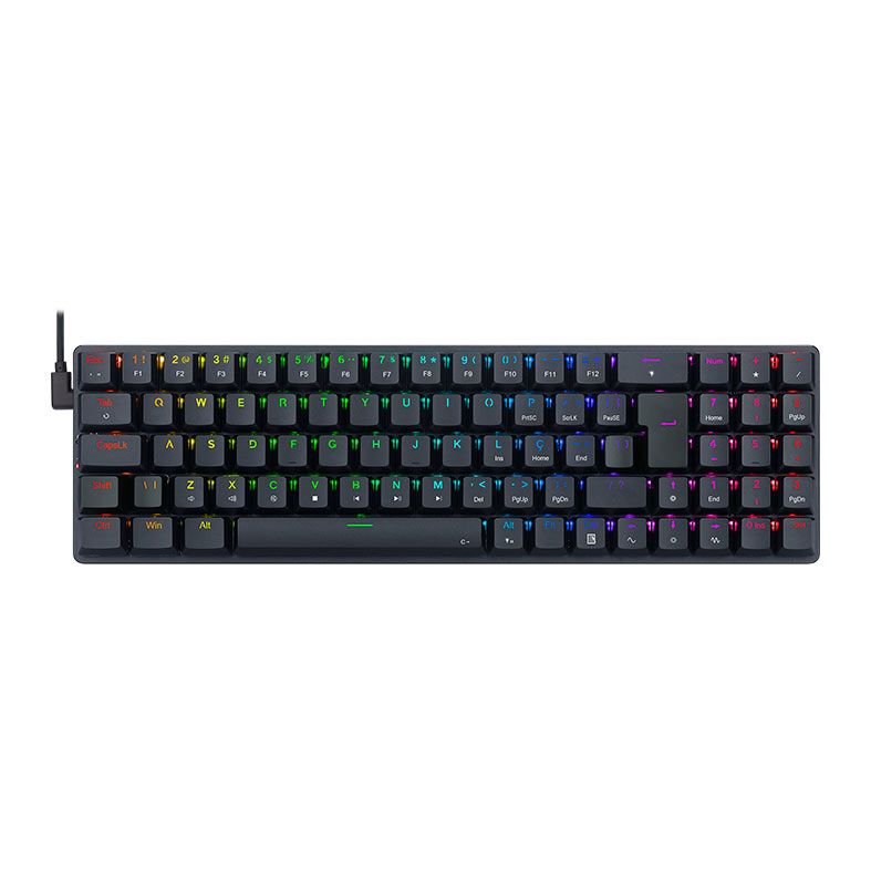 Teclado Mecanico Gamer Redragon Ashe, RGB, Switch Blue, Preto, K626-KB-B-BLUE