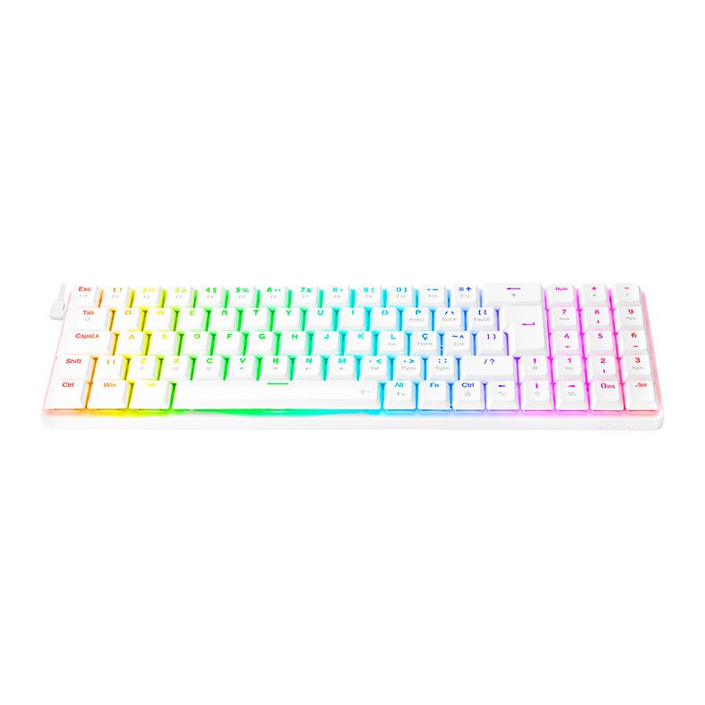 Teclado Mecanico Gamer Redragon Ashe, RGB, Switch Brown, Branco, K626-KB-W-PT-BROWN