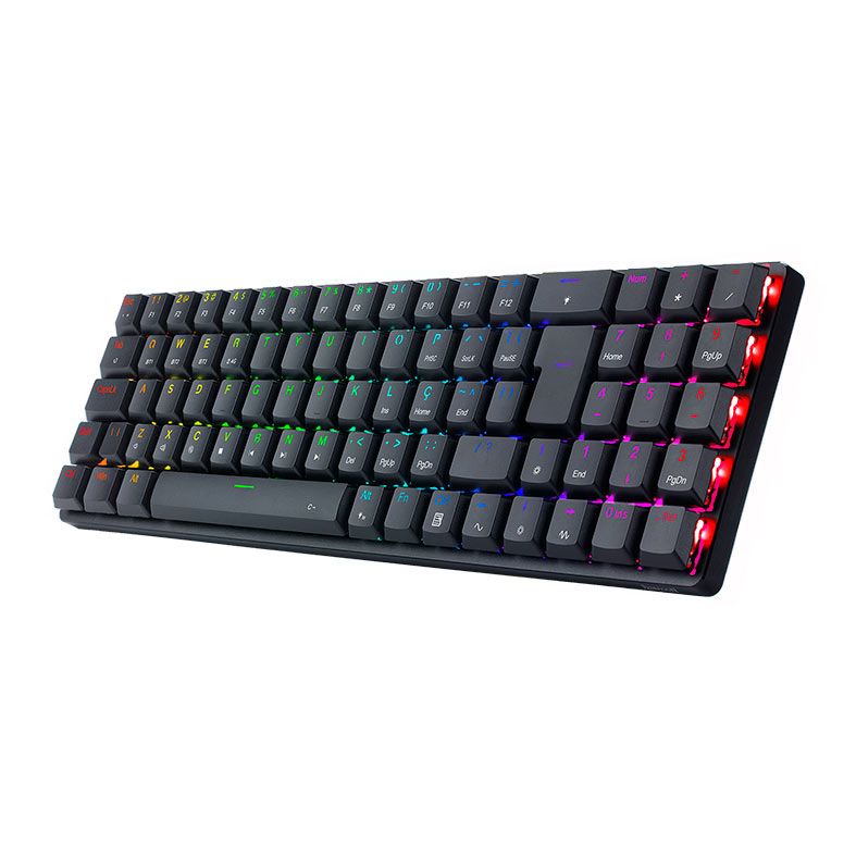 Teclado Mecanico Gamer Redragon Ashe Pro, RGB, Wireless, Switch Brown, Preto, K626P-KBS-B