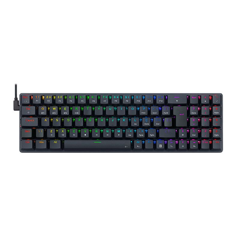 Teclado Mecanico Gamer Redragon Ashe Pro, RGB, Wireless, Switch Brown, Preto, K626P-KBS-B