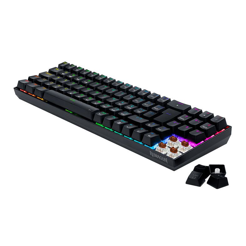 Teclado Mecanico Gamer Redragon Zed Pro, RGB, Wireless, Switch Brown, Preto, K627P-WNS-B