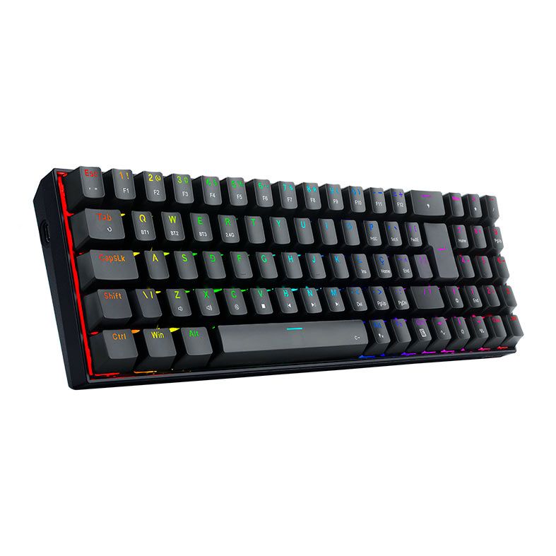 Teclado Mecanico Gamer Redragon Zed Pro, RGB, Wireless, Switch Brown, Preto, K627P-WNS-B