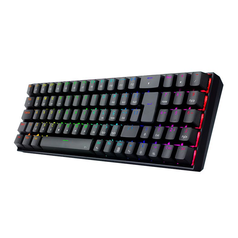 Teclado Mecanico Gamer Redragon Zed Pro, RGB, Wireless, Switch Brown, Preto, K627P-WNS-B