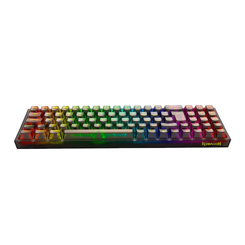 Teclado Mecanico Gamer Redragon Pollux Pro Clear, RGB, Bluetooth, Switch Crystal, Preto, K628CTB-RGB-PRO-PT