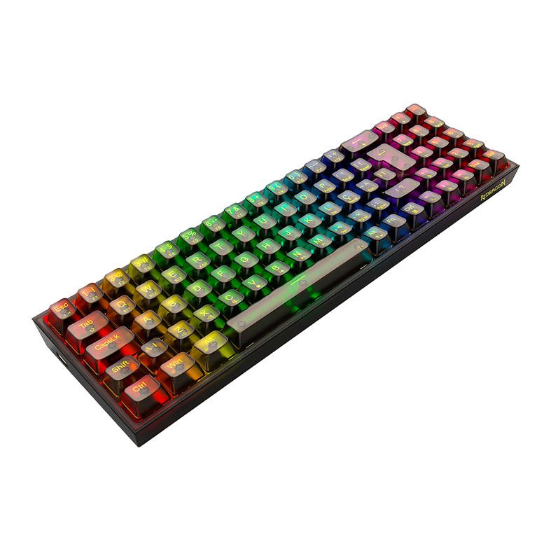 Teclado Mecanico Gamer Redragon Pollux Pro Clear, RGB, Bluetooth, Switch Crystal, Preto, K628CTB-RGB-PRO-PT