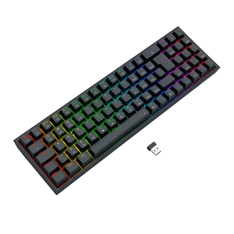 Teclado Mecanico Gamer Redragon Pollux Pro, RGB, Bluetooth, Switch Brown, Preto, K628RGB-PRO-PT-BROWN