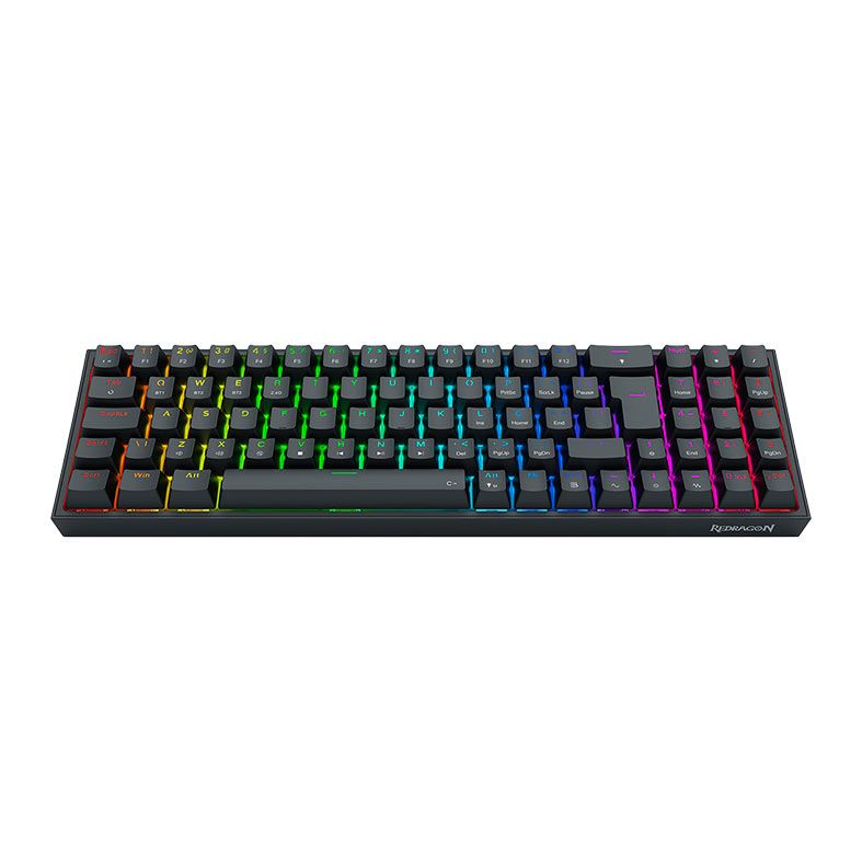 Teclado Mecanico Gamer Redragon Pollux Pro, RGB, Bluetooth, Switch Brown, Preto, K628RGB-PRO-PT-BROWN