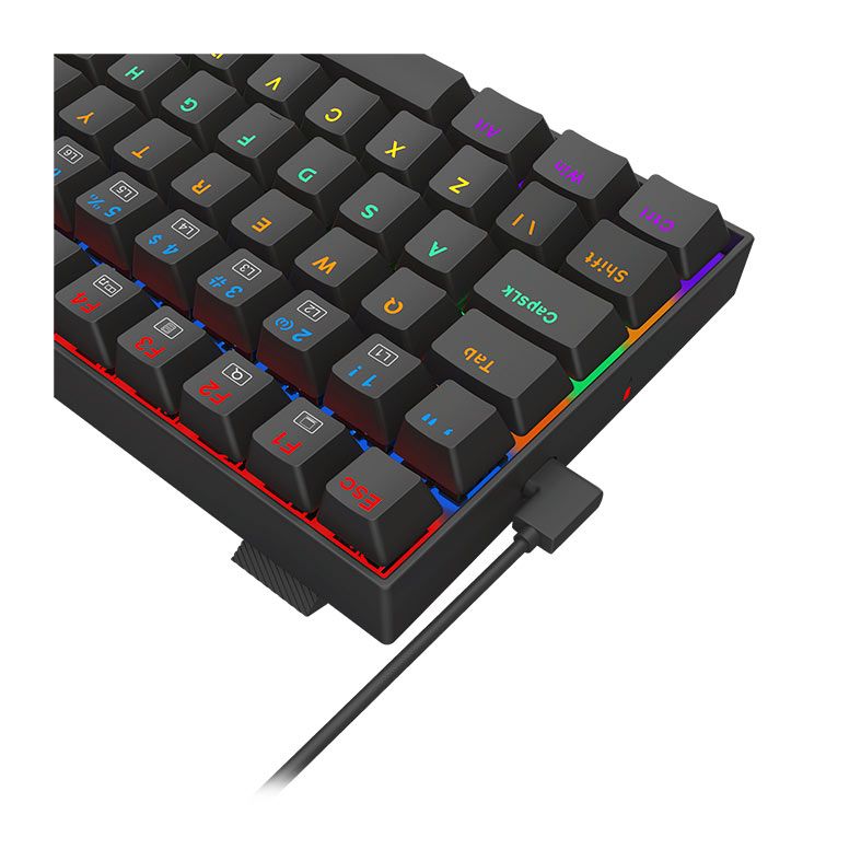Teclado Mecanico Redragon Phantom, Rainbow, Switch Marrom, Preto, K629-KB-PT-BROWN