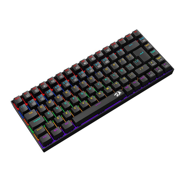 Teclado Mecanico Redragon Phantom, Rainbow, Switch Marrom, Preto, K629-KB-PT-BROWN