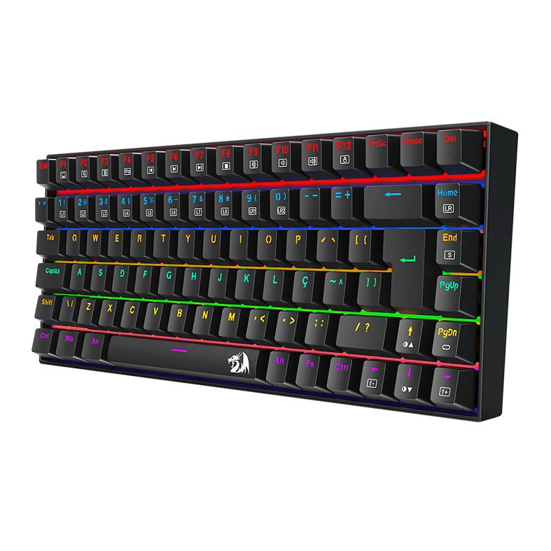 Teclado Mecanico Redragon Phantom, Rainbow, Switch Marrom, Preto, K629-KB-PT-BROWN