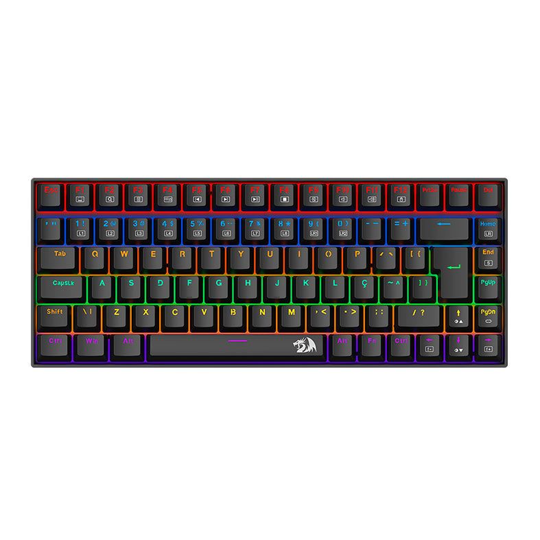 Teclado Mecanico Redragon Phantom, Rainbow, Switch Marrom, Preto, K629-KB-PT-BROWN