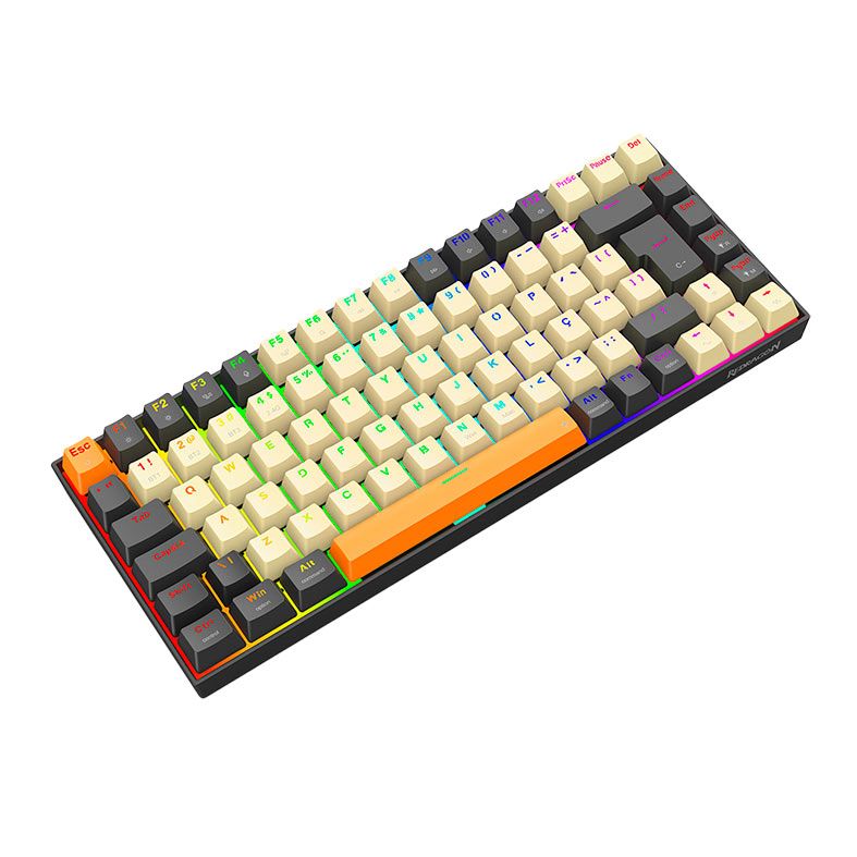 Teclado Mecanico Redragon Phantom Pro, RGB, Switch Marrom, Cinza e Creme, K629CGO-PRO-M-PT-BROWN