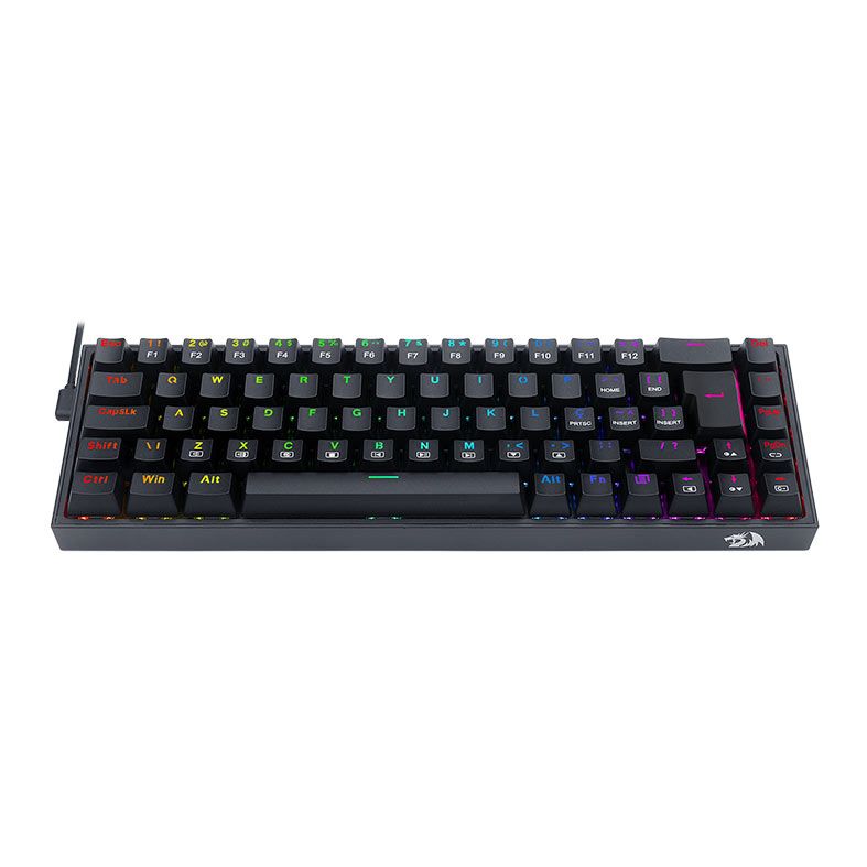 Teclado Mecanico Gamer Redragon Castor, RGB, Switch Azul, Preto, K631-RGB-PT-BLUE