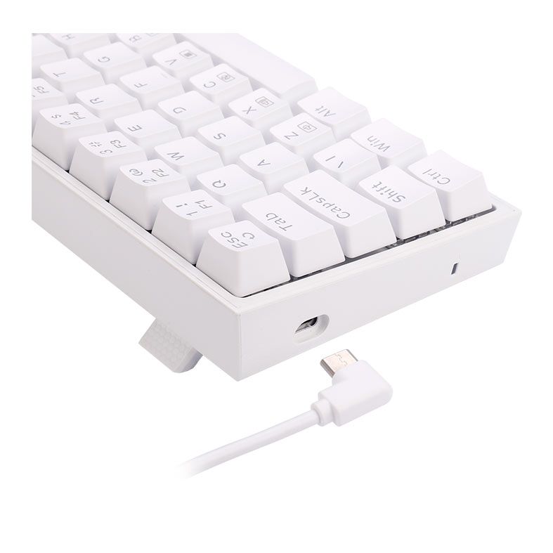 Teclado Mecanico Gamer Redragon Castor, RGB, Switch Azul, Branco, K631W-RGB-PT-BLUE