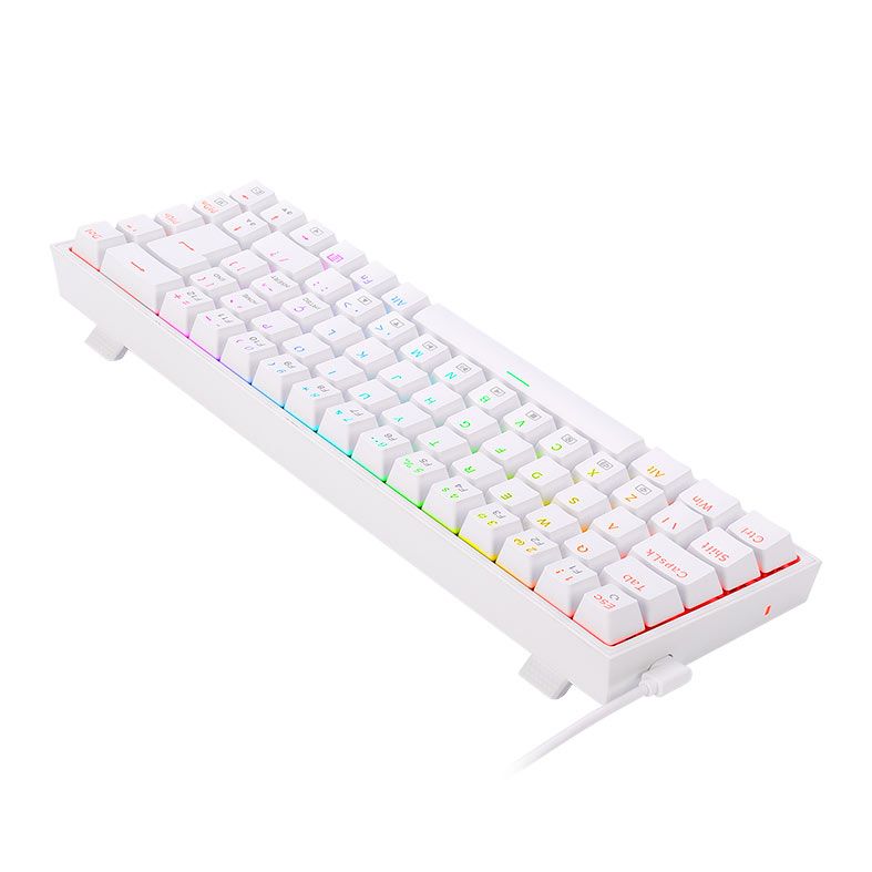 Teclado Mecanico Gamer Redragon Castor, RGB, Switch Azul, Branco, K631W-RGB-PT-BLUE