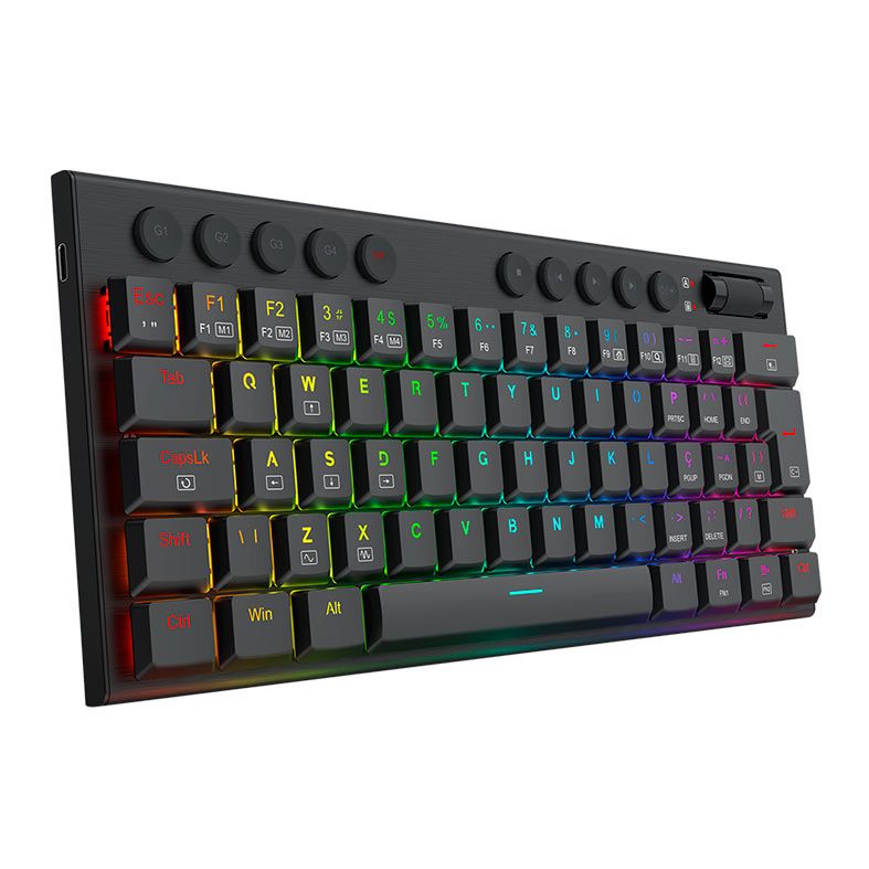 Teclado Mecanico Redragon Horus Mini, RGB, Switch Brown, Preto, K632-RGB-PT-BROWN