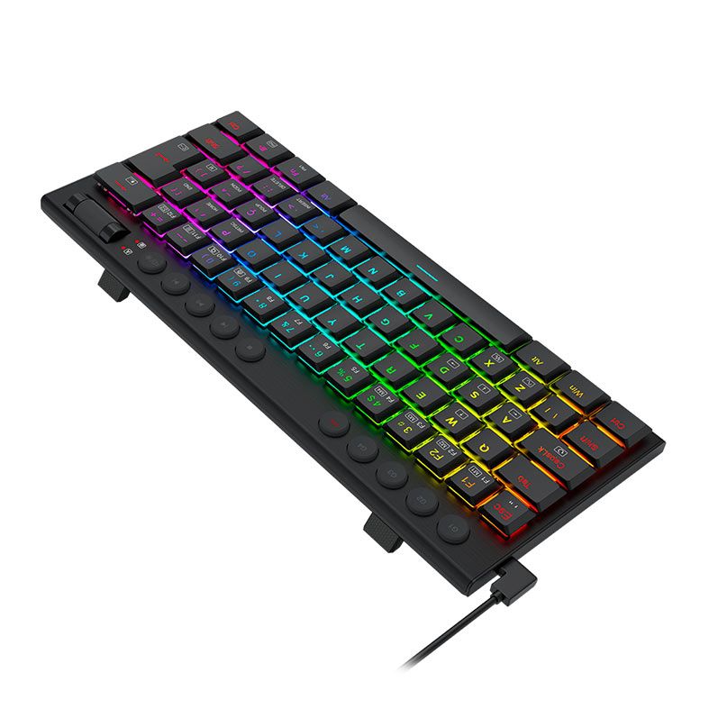 Teclado Mecanico Redragon Horus Mini, RGB, Switch Brown, Preto, K632-RGB-PT-BROWN